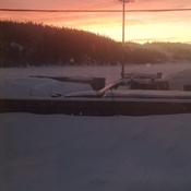 sunset in cold labrador evening