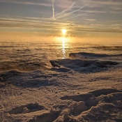 Smoky-on-ice lake Ontario