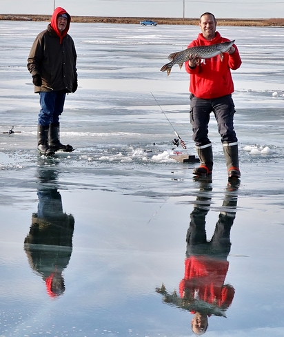 ice fishing Brooks, AB