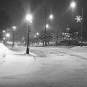 Winter Night Downtown Elliot Lake