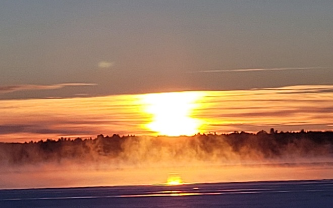 foggy sunrise Brockville, ON