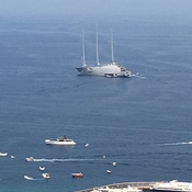 Russian oligarch’s yacht harboured in Capri Italy.