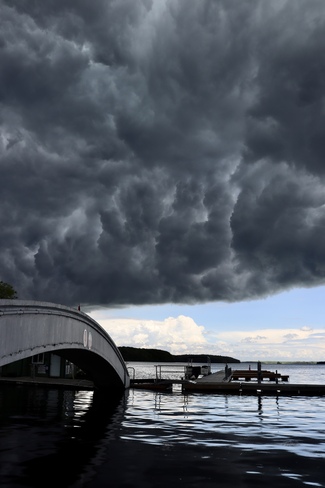 Storm clouds over Westport harbour Westport, ON