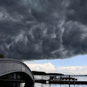 Storm clouds over Westport harbour