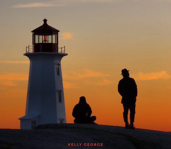 Silhouettes and Miss Peggy watching the sunset Peggys Cove, NS