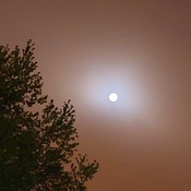 Pleine lune et brouillard