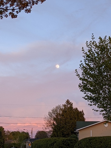 Lune derrière son voile nuageux Sherbrooke, QC