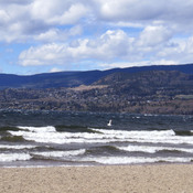 Whitecaps and strong winds on Lake Okanagan