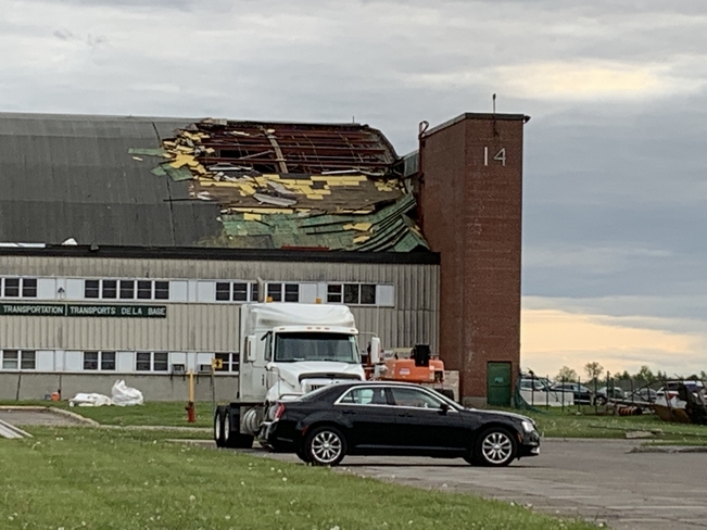 Damaged roof to DND Hanger at Ottawa Airport Ottawa, Ontario, CA