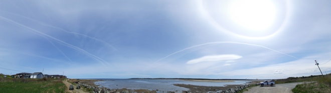 Panoramic view of South St shore Glace Bay, NS