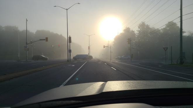 Foggy morning commute Ottawa, ON