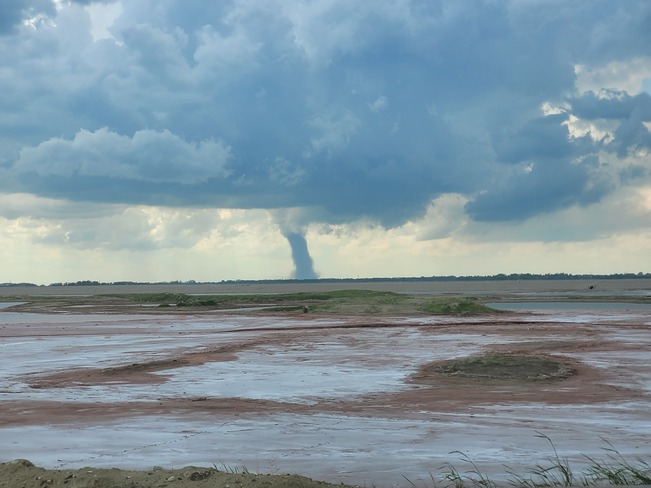 Funnel clouds in central Saskatchewan Manitou Beach, SK
