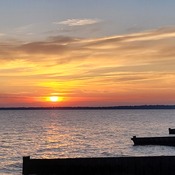 Beautiful sunset on lake Erie