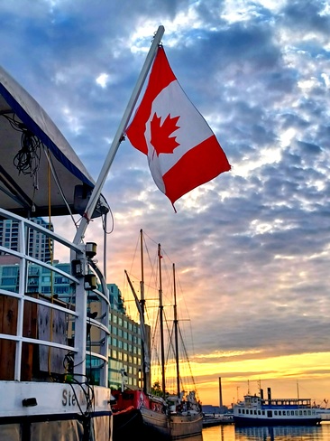 Canada Day Sunrise on Queens Quay Toronto, ON