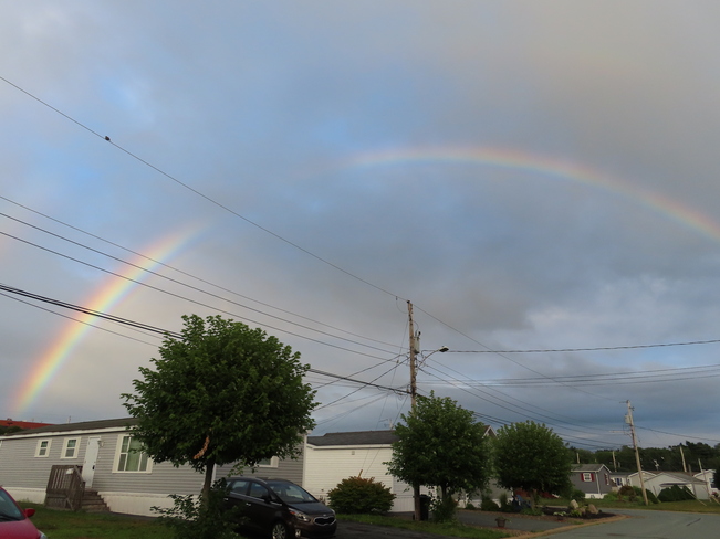 The best rainbow picture I could get this evening. Bridgewater, NS