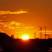 Aug 15 2022 8:12pm 26C Summer glowing orange sunset in Thornhill