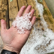 Hail from summer storm