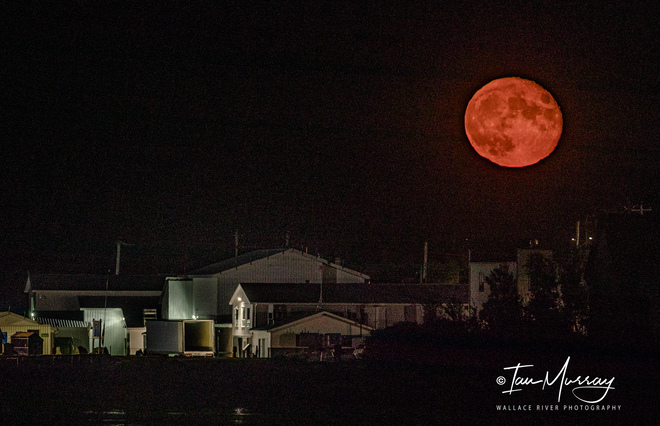 Harvest Moon rising over Wallace, Nova Scotia Wallace, Nova Scotia