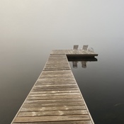 Foggy morning on Baptiste Lake