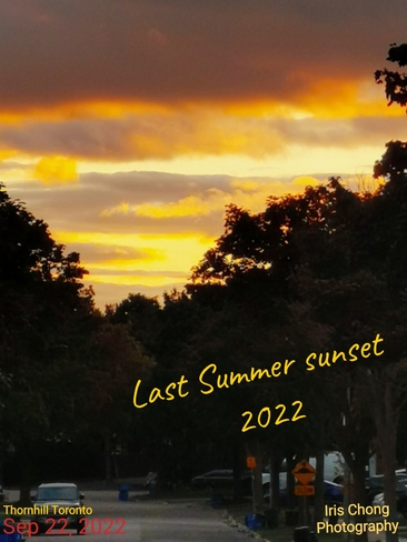 Sept 22 2022 7:07pm 12C The Last Summer Sunset in 2022 - Thornhill Thornhill, ON