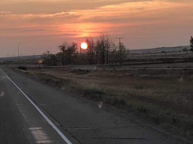 Fire sunset Saskatoon, Saskatchewan, CA