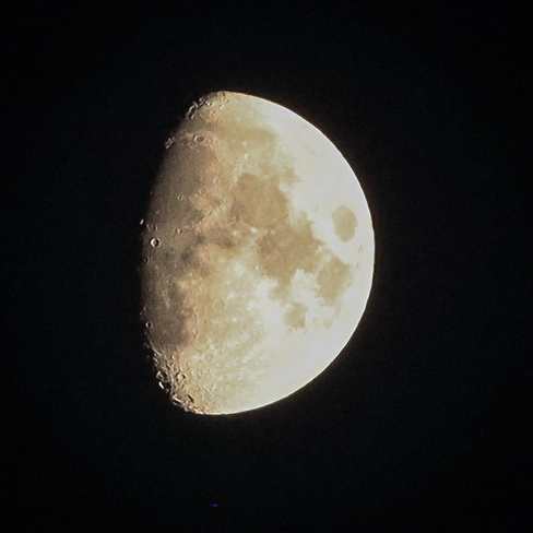 Waxing gibbous moon Frankford, Ontario, CA