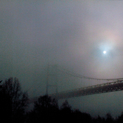 Early morning fog at the Dunvegan Bridge