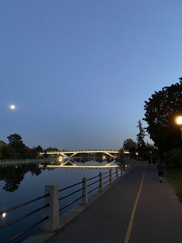 Foot bridge over canal seen on our evening walk Ottawa, Ontario, CA