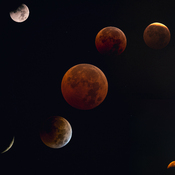 Composite image of the November 8, 2022 total lunar eclipse.