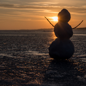 Snowman Sunset