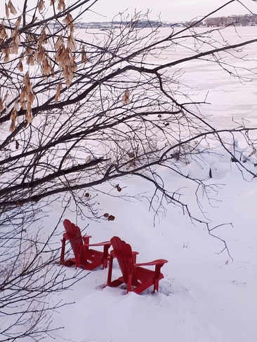 winter beach chairs Last Mountain Lake I.R. 80A, SK