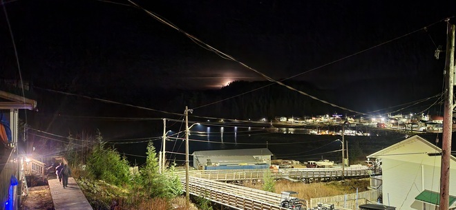 moon setting Hartley Bay, BC