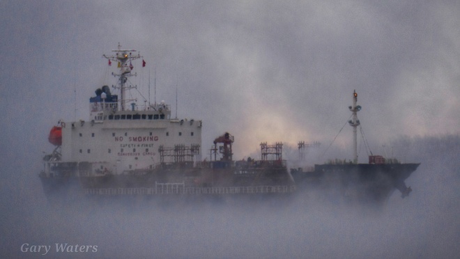 Tanker in Fog... Trois-Rivières, QC