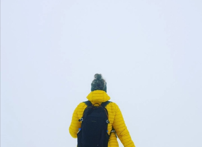 Randonné en plein brouillard hivernal Parc National des Grands-Jardins, QC