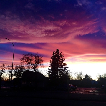 Sunset over Claresholm, Alberta