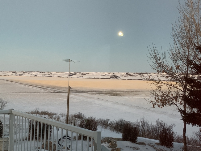 Full moon morning Lumsden, Saskatchewan, CA
