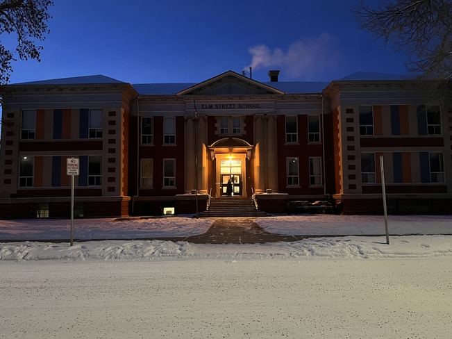 Early, crisp winter-morning @ElmStreetSchool Medicine Hat, Alberta, CA