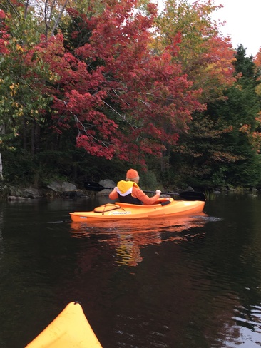 Kayaking on Lake Charles, part of the old Shubie Canal System. Dartmouth. Dartmouth, Nova Scotia
