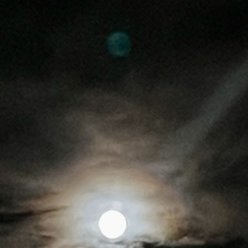 Full moon with unknown planet behind it