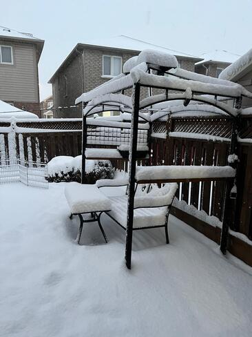 Backyard after Snow Storm Brampton, ON