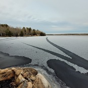 Ice Cracks in Lake