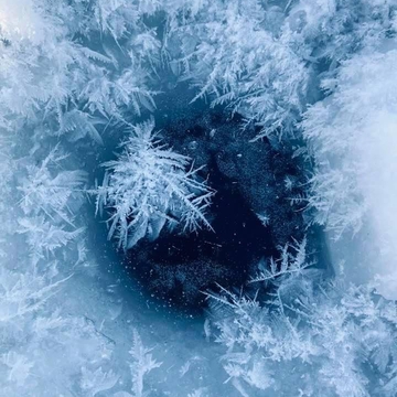Frozen over ice fishing hole