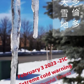 Feb 3 2023 -21C Icles - Frigid temperature - Extreme cold warning - Iris Chong