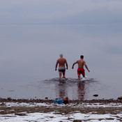 Taking a dip in Okanagan Lake