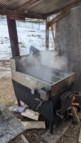 First weekend of sap boiling!!! Darlings Island, New Brunswick