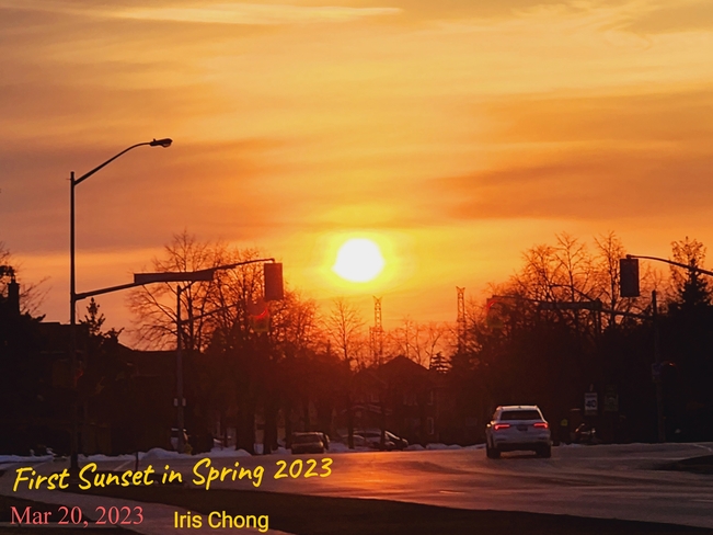 March 20 2023 4C First Sunset in Spring 2023! Thornhill Toronto Iris Chong Thornhill, ON