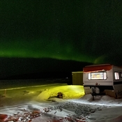 Northern lights while ice fishing