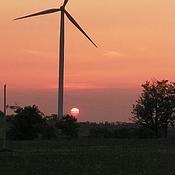 Wind Turbine and sunset