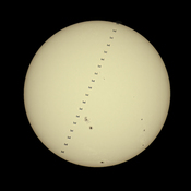 International Space Station crossing in front of sun