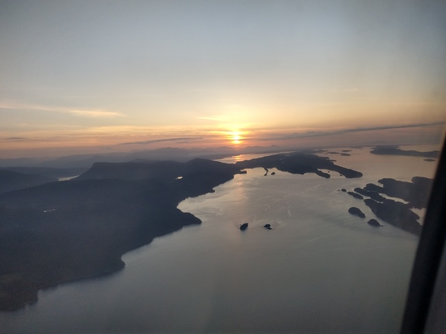 sunset from the plane in BC Victoria, BC